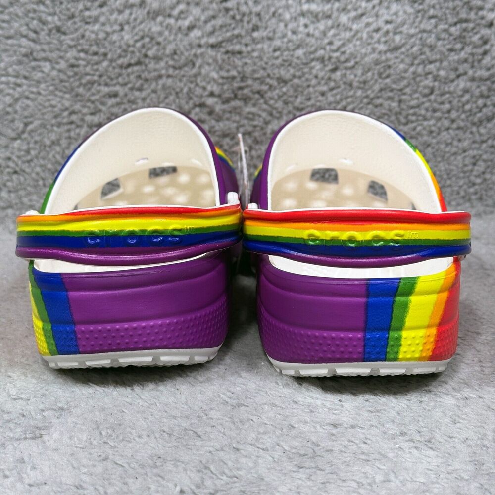 Crocs Classic Rainbow Dye Mens Size 10 Slip On Clogs Shoes Multicolor 208106-93R - Picture 4 of 10